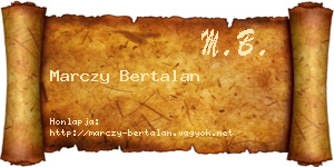Marczy Bertalan névjegykártya